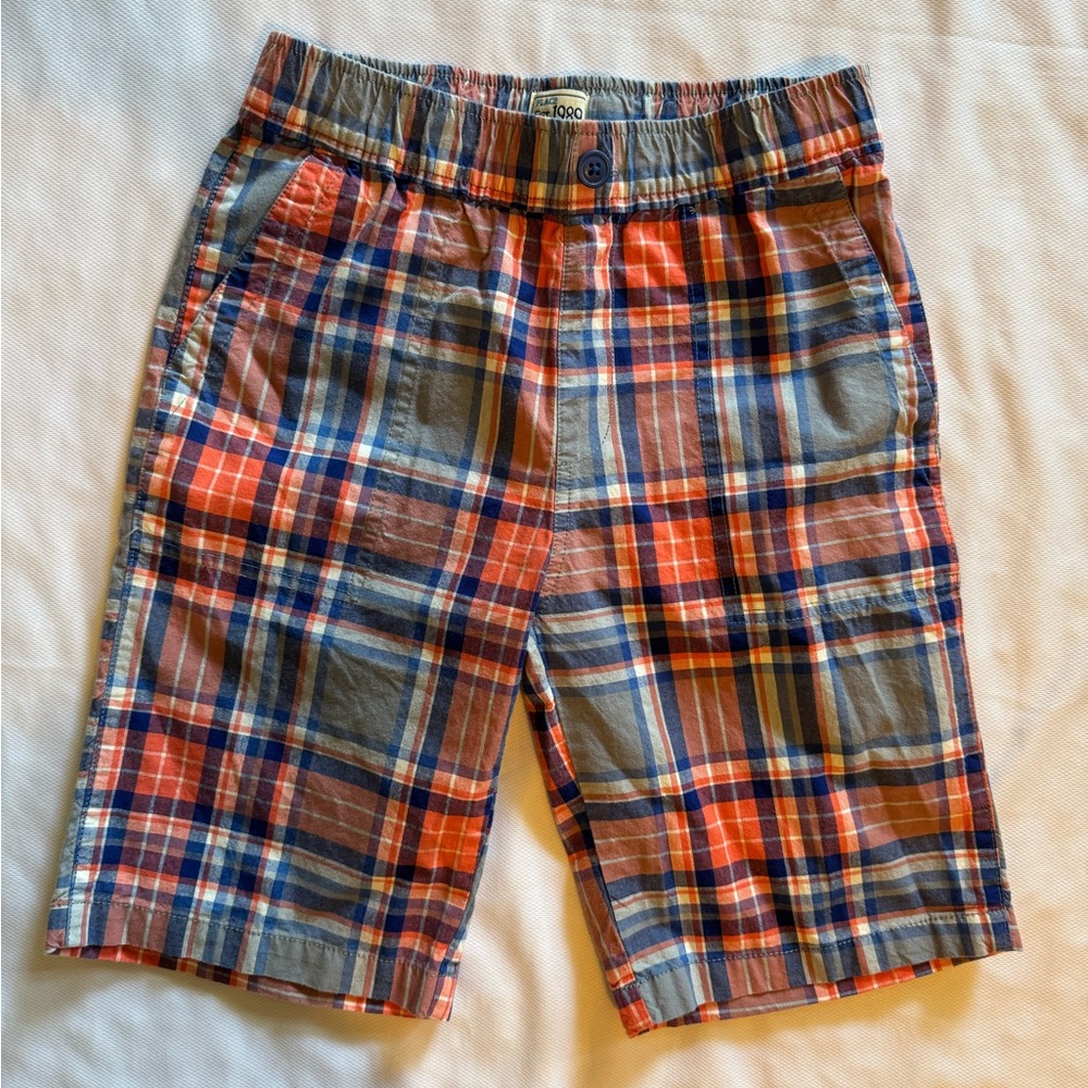 The Children's Place Boys Classic Plaid Shorts Elastic Waist, NWOT